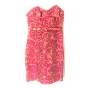 ABS pink and orange taffeta dress